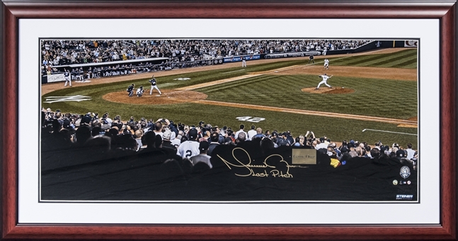 Mariano Rivera Signed & "Last Pitch" Inscribed Panoramic Metallic Photo In 38x20 Framed Display (Steiner)